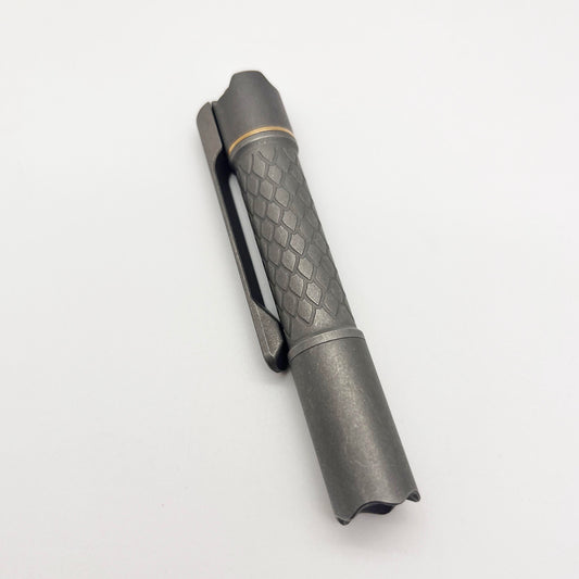 EDOLUC Loong-01 Titanium Stonewashed Mini EDC Flashlight Nichia 519a 4000K R9080 LED AAA/10440