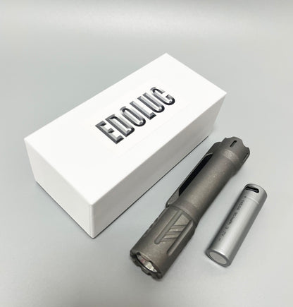 EDOLUC Glow arrow EDC Flashlight Titanium Nichia 519a 4000K R9080/Samsung5000K/XPL6500K with Type-C 14500/AA Battery