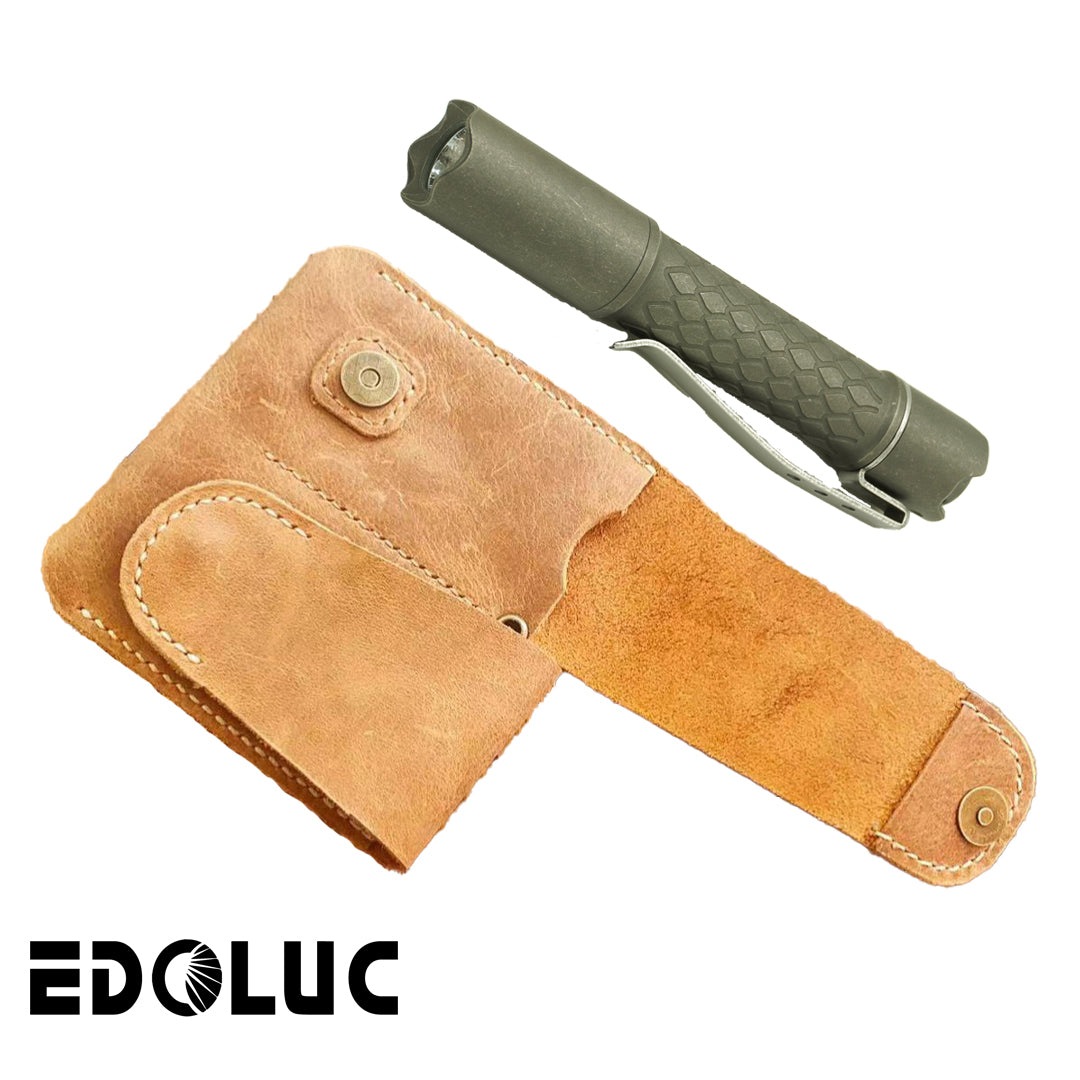 EDOLUC Loong-01  Titanium Stonewashed Mini Nichia 519a 4000K R9080 LED AAA/10440 Set EDC Flashlight