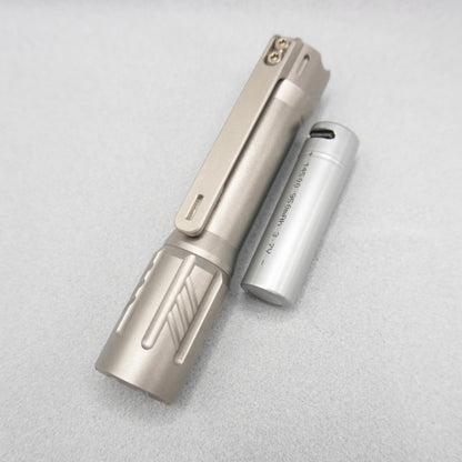 EDOLUC Glow arrow EDC Flashlight Titanium Beadblasted XPL 6500K/Samsung 5000K LED with Type-C 14500/AA Battery